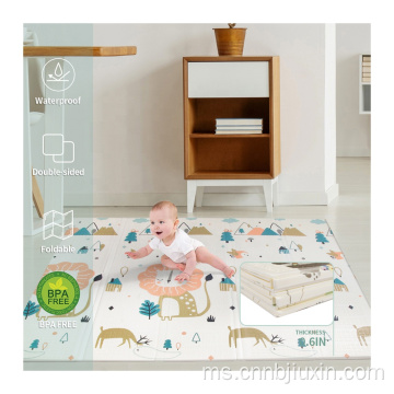 corak ganda corak ganda xpe playmat bayi lipat